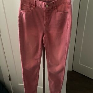 NWOT White House Black Market The Skinny Mauve Pink Denim Crop Pants 4